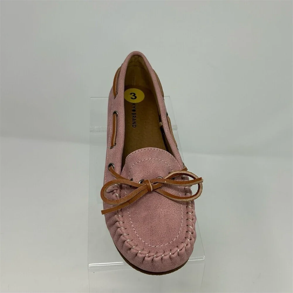 Lucky Brand Girls Moccasin Loafer Flats Pink Blush Slip On Bow Size 3M